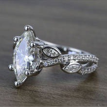 Huitan anel único feminino elegante, festa de casamento, anel de aniversário, presente de aniversário para esposa, cristal brilhante, zircônio, joias da moda 2024 - compre barato