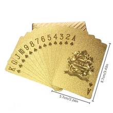 Juego de cartas de póquer de oro de 24K, baraja de cartas de plástico, lámina dorada, resistente al agua, de alta calidad, juegos de mesa, cartas de plástico Speelkaarten 2024 - compra barato