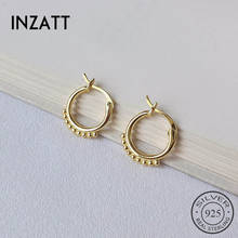 INZATT Real 925 Sterling Silver Minimalist Geometric Round Hoop Earrings For Charming Women Party Fine Jewelry Trendy 2019 Gift 2024 - buy cheap