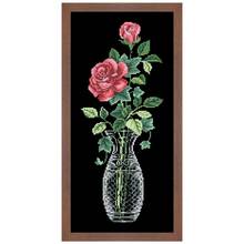 Rose in vase aida fabric cross stitch kits 18ct 14ct 11ct black fabric cotton thread hand embroidery DIY handmade needlework 2024 - buy cheap