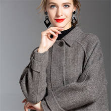 High Quality Double-Faced Wool Coat Women Autumn Winter Loose Single-Breasted Cashmere Woolen Jacket A-Line Long Outwear KW462 2024 - buy cheap