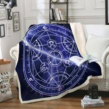 3D Printed Blue Black Tarot Compass Cartoon Anime Fleece Blanket for Kid Sofa Throw Blanket Bed Set Travel Nap Blanket Bedspread 2024 - buy cheap