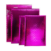 50 pçs metálico bolha mailers rosa folha sacos de bolha aluminized sacos postais sacos de casamento embalagem de presente envelopes de transporte acolchoado 2024 - compre barato