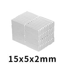 20/50/100pcs 15x5x2 mm NdFeB Block Super Strong Magnetic Magnets Permanent Neodymium Magnet 15x5x2mm N35 15*5*2mm 2024 - buy cheap