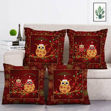 Christmas Cushion Cover Owl Be Home For Christmas Cushion Cover Christmas Party Decorative Pillowcase Throw Pillow Case T63 2024 - buy cheap