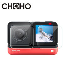 Protector de pantalla de vidrio templado, Ultra claro LCD HD + Protector de lente, 2 uds. Por juego para Insta360 ONE R 4K, accesorios de cámara 2024 - compra barato