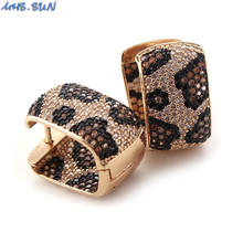 MHS.SUN Fashion Leopard Earrings Women Mosaic Zirconia Hoop Earrings Elegant Girls Ear Jewelry Luxury Gold Color Accessories 2024 - buy cheap