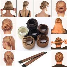 Women DIY Hair Styling Bun Maker Donut Former Foam Fashion French Twist Tool Hairdisk Meatball Head Rubber Clip 2024 - buy cheap