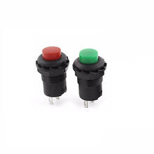 20 pces 12mm ligar/desligar travamento interruptor de botão bloqueio painel do carro traço barco spst verde + vermelho 125v/3a 250v/1.5a
