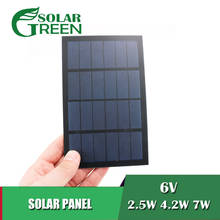 Célula solar de saída usb 6v 2.5w 4.2w 7w, painel regulador de carga de 6v para exteriores, porta fêmea, carregador de bateria 18650 2024 - compre barato