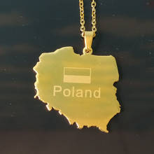 Fashion Poland Map Pendant Necklace Gold Polska Necklaces For Women And Men Jewelry 2024 - buy cheap