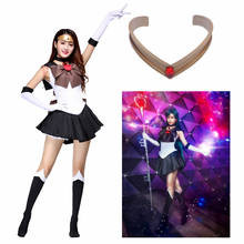Anime Sailor Pluto Cosplay Costume Setsuna Meiou Dress Gloves Socks Bows Headband Custom Made For Kids Adult Plus Size 2024 - buy cheap
