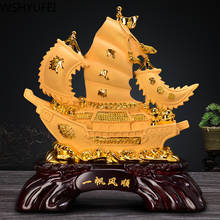 Wshyufei estátua de barco da sorte, ornamentos de artesanato chinês para decoração de casa e escritório 2024 - compre barato