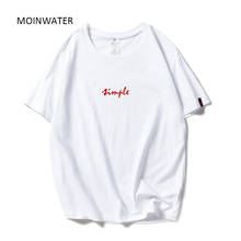 MOINWATER-camisetas de algodón con estampado de letras para mujer, ropa informal a la moda, de manga corta, MT20056 2024 - compra barato