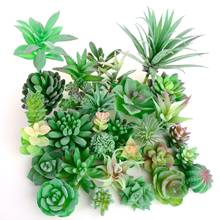 Plantas suculentas artificiales de flocado verde, decoración de jardín, arreglo floral, accesorios de baño, Planta Artificial 2024 - compra barato