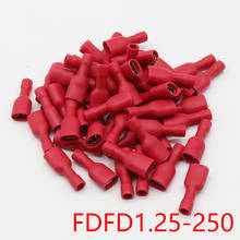 FDFD1-250 FDFD1.25-250 insulating Female Insulated Electrical Crimp Terminal Connectors Cable Wire Connector 100PCS/Pack FDFD 2024 - buy cheap