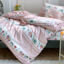 3 Piecs Children Bedding Set 100% Cotton Duvet Cover 150x200cm Bed Sheet Pillowcase Cartoon Printed All Seasons Baby Bedding Set 2024 - buy cheap