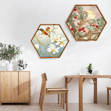 Pintura hexagonal Zen Budista, imágenes de pared tradicionales para pared de salón, lienzo artístico para decoración de jardín, Regreso al futuro 2024 - compra barato