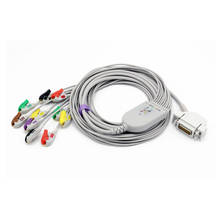 Cable EKG de una pieza, 10 cables de plomo, DB15, Grabber Clip IEC estándar para máquina ECG Siemens Hellige 2024 - compra barato
