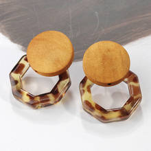 AENSOA Simple Resin Irregular Drop Earrings For Women Statement Korean Design 4 Color Acrylic Geometric Earrings Fashion Jewelry 2024 - buy cheap