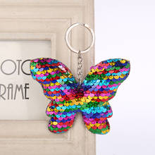 Beautiful Butterfly Keychain Glitter Sequins Key Chain Gift for Women Girl Llaveros Mujer Car Bag Accessories Key Ring 6C2385 2024 - buy cheap