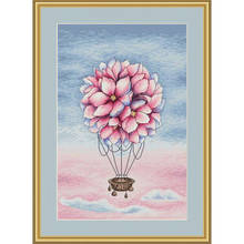 Higher quality 2020 top Quality lovely counted cross stitch kit hot air balloon Sika flower balloon Needlework Free Shipping 2024 - buy cheap