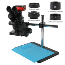 Мультифокальный стереомикроскоп, тринокулярный микроскоп 3,5x 7X 45X 90X с датчиком SONY FHD 8,0 МП, видеокамера UHD 4K для пайки печатных плат 2024 - купить недорого