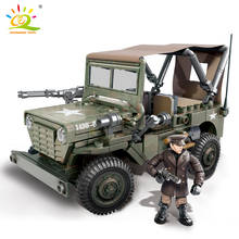 HUIQIBAO 475PCS WW2 Military Infantry Truck Building Blocks 2 Army Soldier with Weapon Car Vehicle Bricks Toys For Children Boy 2024 - buy cheap