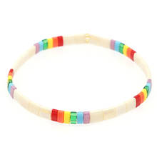 Go2boho-pulseras para parejas para Mujer, joyería Chic de verano, Pulsera de cuentas de cristal Miyuki Tila de Japón, Pulsera de arco iris para Mujer 2020 2024 - compra barato