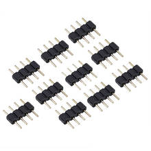 Alta qualidade 10 peças 4 pinos agulha conector led 4 pinos rgb tipo macho duplo 4 pinos diy peça para led smd rgb 5050 3528 tira