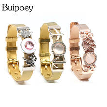 Buipoey pulseiras de malha de aço inoxidável, pulseiras originais para mulheres, braceletes de estampa de patinha fina, pulseira feminina, pulseira de presente, jóias masculinas 2024 - compre barato