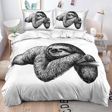 3D Animal White Comforter Covers Sets Pillow Cottoms Linens Bed Twin King Queen Double Single Size Custom Design Sloth Beddings 2024 - buy cheap