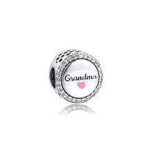 Fits Pandora Bracelet 925 Sterling Silver Clear CZ Grandma Charms Beads DIY Fine Jewelry Making 2020 New 2024 - buy cheap