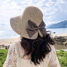 New 2021 Wide Brim Summer Sun hats for Women Bucket Hat Bowknot Sombrero Chapeu feminino capeline Beach Straw Hat 2024 - buy cheap
