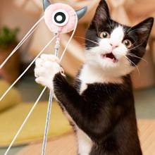 2021 Интерактивная палочка для кошек, игрушка с кисточкой, плюшевая игрушка-колокольчик, длинная палочка, интерактивная игрушка для котят, товары для домашних животных 2022 - купить недорого