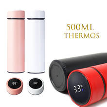 500ml Intelligent Stainless Steel Thermos Vacuum Thermoses Coffee Cup Christmas Gifts Temperature Display Smart Water Bottles 2024 - buy cheap