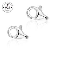 2pcs/lot 8/9mm 925 Sterling Silver Lobster Clasp Hooks End Connectors For DIY Jewelry Making Necklace Bracelet Accessories 2024 - buy cheap