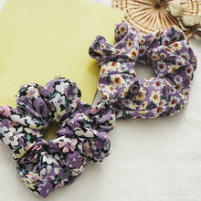 Elastic Hair Bands Hair Ring Ties Scrubchies Floral daisy Scrunchy Elastic Hairband Rope Ponytail Holder Hair Accessories Purple 2024 - buy cheap