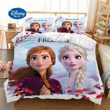 disney Princess Anna Elsa Bedding Set Queen King Size Frozen Bed Set Duvet Cover Pillow Cases Comforter Bedding Sets 2024 - buy cheap