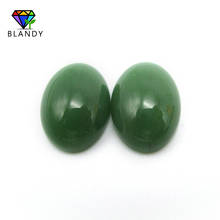Alta Qualidade Malay Jade Cor Vidro 100 pçs/lote 10x14mm ~ 12x16mm Cabochão Oval Cut Verde Pedra Sintética Contas para Jóias 2024 - compre barato