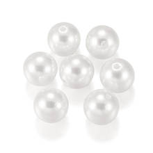 Cuentas espaciadoras de perlas de imitación de plástico de marfil con agujero, perlas blancas sueltas para bricolaje, fabricación de joyas, accesorios para encontrar, 3-20mm 2024 - compra barato