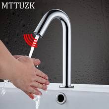 MTTUZK-grifo de Sensor automático para lavabo de baño, grifería infrarroja sin contacto, con elevación de frío y caliente, montado en cubierta 2024 - compra barato