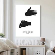 Abraço mais impressão preto branco cartaz minimalista arte da parede pintura em tela estilo escandinavo sala de estar decoração presente para recém-casados 2024 - compre barato