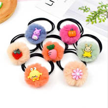 1 Pcs Candy Color Girl Hairy Hair Rope Accessories Elastic Hair Rubber Band Hair Tie Ring Carton Hurt Hair Rope Head Wear 2024 - buy cheap