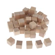 Cubos de madera de 25mm, 50 piezas, bloques cuadrados de madera sin terminar para niños, enseñanza de matemáticas, manualidades y proyectos de bricolaje 2024 - compra barato