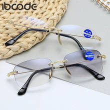 Iboode-gafas de lectura para presbicia, lentes bifocales de alta calidad, Anti rayos azules, sin montura, con aumento de corte de diamante 2024 - compra barato