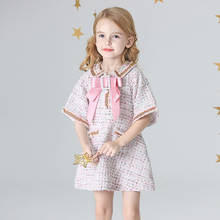 Autumn European Little Girls' Dress Quality Bowknot Children's Princess Dress Vacation Baby Sweet Pink Fashion Causal Dress 2024 - buy cheap