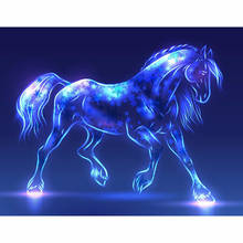 5D DIY Diamond Painting "Fluorescent horse" Embroidery Full Square Diamond Cross Stitch Rhinestone Mosaic Painting wedding Decor 2024 - buy cheap