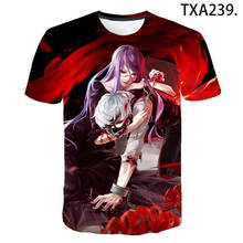 Camiseta estampa tokyo ghoul 3d, camisa casual para homens e mulheres crianças manga curta meninos e meninas estampado com desenhos animados 2024 - compre barato