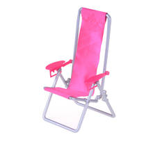 1 шт., Розовый Модный 1:12, милый складной стул для отдыха на пляж, миниатюрный стул для кукол Барби 2024 - купить недорого
